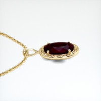 5.92 Ct. Red Garnet Pendant, 14K Yellow Gold 3