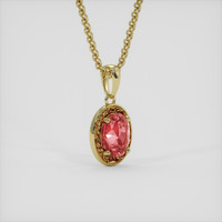 1.52 Ct. Padparadscha Sapphire Pendant, 14K Yellow Gold 2