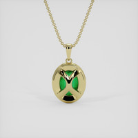 1.78 Ct. Emerald Pendant, 18K Yellow Gold 4