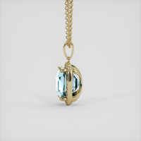 3.55 Ct. Blue Aquamarine Pendant, 18K Yellow Gold 3
