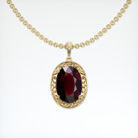 5.92 Ct. Red Garnet Pendant, 18K Yellow Gold 1