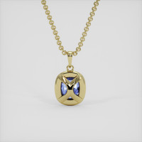 1.82 Ct. Bi Color Sapphire Pendant, 18K Yellow Gold 4