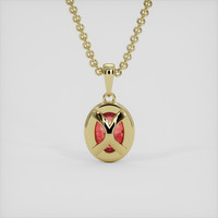 1.52 Ct. Padparadscha Sapphire Pendant, 18K Yellow Gold 4