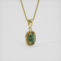 0.66 Ct. Green Sapphire Pendant, 18K Yellow Gold 2