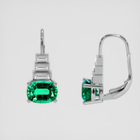 <span>2.46</span> <span class="tooltip-light">Ct.Tw.<span class="tooltiptext">Total Carat Weight</span></span> Emerald Earrings, Platinum 950 2
