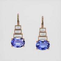 <span>1.57</span> <span class="tooltip-light">Ct.Tw.<span class="tooltiptext">Total Carat Weight</span></span> Violetish Blue Tanzanite Earrings, 14K Rose Gold 1