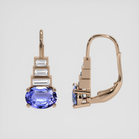 <span>1.57</span>&nbsp;<span class="tooltip-light">Ct.Tw.<span class="tooltiptext">Total Carat Weight</span></span> Violetish Blue Tanzanite Earrings, 14K Rose Gold 2