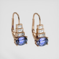 <span>1.57</span>&nbsp;<span class="tooltip-light">Ct.Tw.<span class="tooltiptext">Total Carat Weight</span></span> Violetish Blue Tanzanite Earrings, 14K Rose Gold 3
