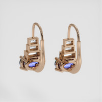 <span>1.57</span> <span class="tooltip-light">Ct.Tw.<span class="tooltiptext">Total Carat Weight</span></span> Violetish Blue Tanzanite Earrings, 14K Rose Gold 4
