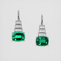 <span>2.46</span>&nbsp;<span class="tooltip-light">Ct.Tw.<span class="tooltiptext">Total Carat Weight</span></span> Emerald Earrings, 18K White Gold 1