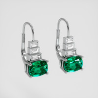 <span>2.46</span>&nbsp;<span class="tooltip-light">Ct.Tw.<span class="tooltiptext">Total Carat Weight</span></span> Emerald Earrings, 18K White Gold 3