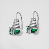 <span>2.46</span> <span class="tooltip-light">Ct.Tw.<span class="tooltiptext">Total Carat Weight</span></span> Emerald Earrings, 18K White Gold 4