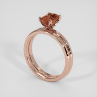 1.46 Ct. Orangish Brown Sapphire Ring, 14K Rose Gold 2