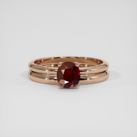 1.41 Ct. Orangish Red Ruby Ring, 18K Rose Gold 1