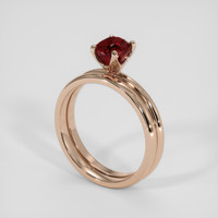 1.41 Ct. Orangish Red Ruby Ring, 18K Rose Gold 2