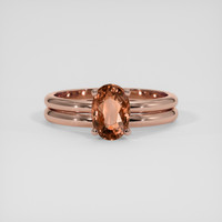 1.46 Ct. Orangish Brown Sapphire Ring, 18K Rose Gold 1