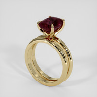 3.54 Ct. Purplish Red Garnet Ring, 10K Yellow Gold 2