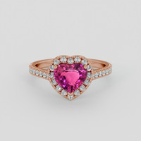 2.04 Ct. Pink Sapphire Ring, 14K Rose Gold 1