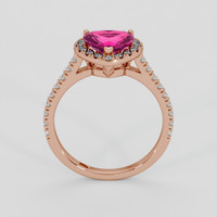 2.04 Ct. Pink Sapphire Ring, 14K Rose Gold 3