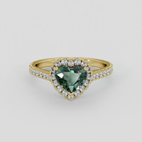 1.06 Ct. Color Change Garnet Ring, 18K Yellow Gold 1