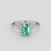 1.25 Ct. Emerald Ring, Platinum 950 1