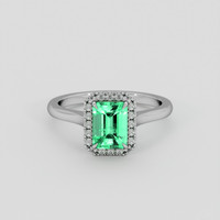 1.27 Ct. Emerald Ring, Platinum 950 1