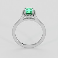 1.00 Ct. Emerald Ring, 18K White Gold 3