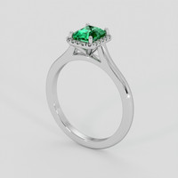 0.78 Ct. Emerald Ring, 18K White Gold 2