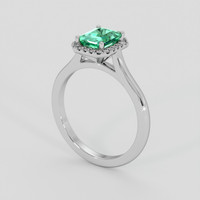 1.25 Ct. Emerald Ring, 18K White Gold 2