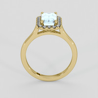 1.31 Ct. Blue Aquamarine Ring, 14K Yellow Gold 3
