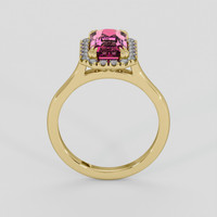 2.69 Ct. Purplish Pink Rhodolite Garnet Ring, 14K Yellow Gold 3