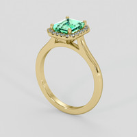 1.22 Ct. Emerald Ring, 18K Yellow Gold 2