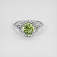 3.44 Ct. Green Sapphire Ring, Platinum 950 1