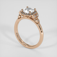1.38 Ct. White Sapphire Ring, 14K Rose Gold 2