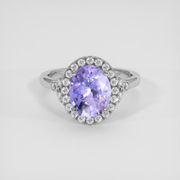 3.31 Ct. Violet Sapphire Ring, 14K White Gold 1