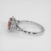 2.05 Ct. Peach Sapphire Ring, 18K White Gold 4