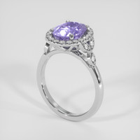 3.31 Ct. Violet Sapphire Ring, 18K White Gold 2