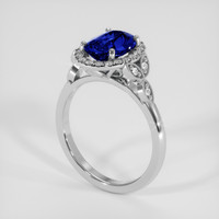 2.54 Ct. Blue Sapphire Ring, 18K White Gold 2