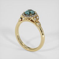 1.01 Ct. Greenish Blue Sapphire Ring, 10K Yellow Gold 2