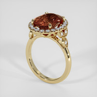 5.37 Ct. Orange Hessonite Garnet Ring, 14K Yellow Gold 2