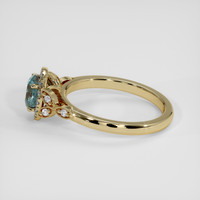 1.01 Ct. Greenish Blue Sapphire Ring, 14K Yellow Gold 4