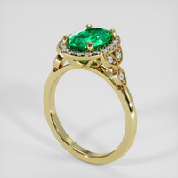 1.64 Ct. Emerald Ring, 18K Yellow Gold 2
