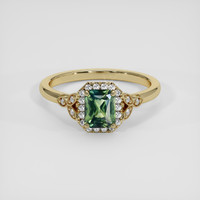 1.59 Ct. Green Sapphire Ring, 18K Yellow Gold 1