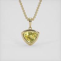 2.45 Ct. Yellow Sapphire Pendant, 14K Yellow Gold 1