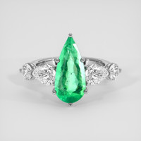 3.16 Ct. Emerald Ring, Platinum 950 1