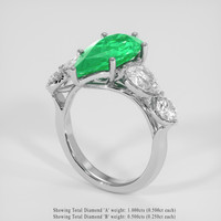 3.16 Ct. Emerald Ring, Platinum 950 2
