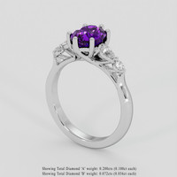 1.97 Ct. Pinkish Purple Sapphire Ring, Platinum 950 2