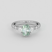 1.64 Ct. Green Sapphire Ring, Platinum 950 1