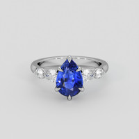 2.53 Ct. Blue Sapphire Ring, Platinum 950 1