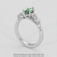 1.04 Ct. Yellowish Green Sapphire Ring, Platinum 950 2